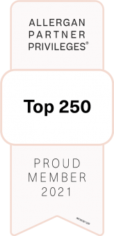 Top 250 Allergan Partner Privileges badge.